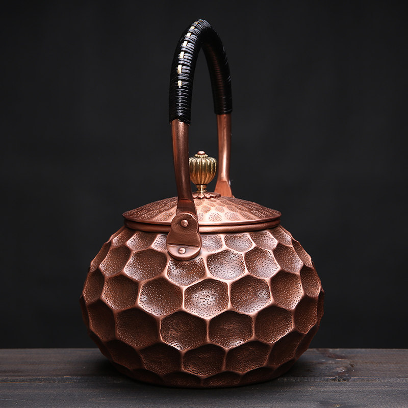 茶壶手工紫铜纯铜烧水壶煮黑铜壶涂层茶壶