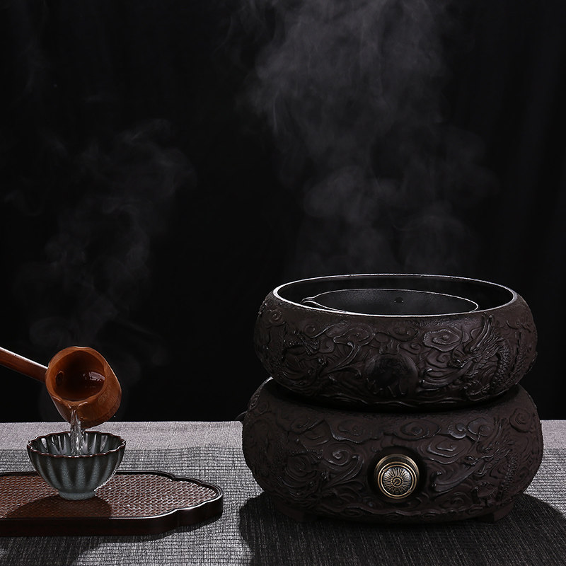 铸铁煮茶器黑普洱茶白茶花茶煮茶锅日式茶碗电陶茶道