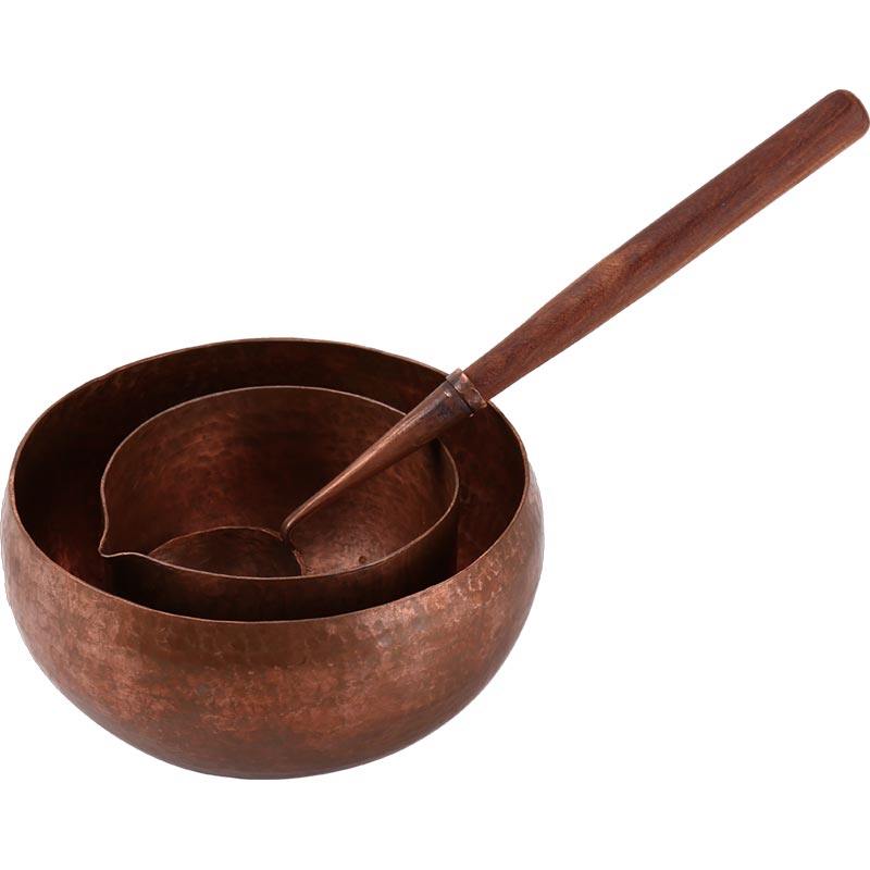 手工紫铜煮茶锅涂层加厚分体式煮茶器带茶勺茶白茶道