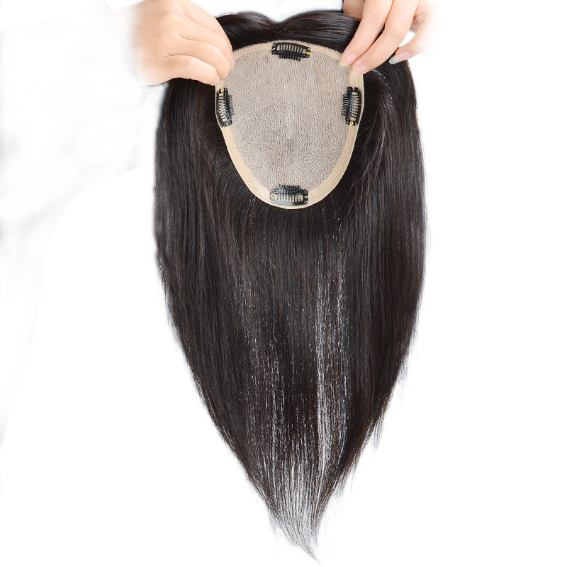 女士真发顶遮白发织发补发真人发头顶补发片假发片小片式真发发片