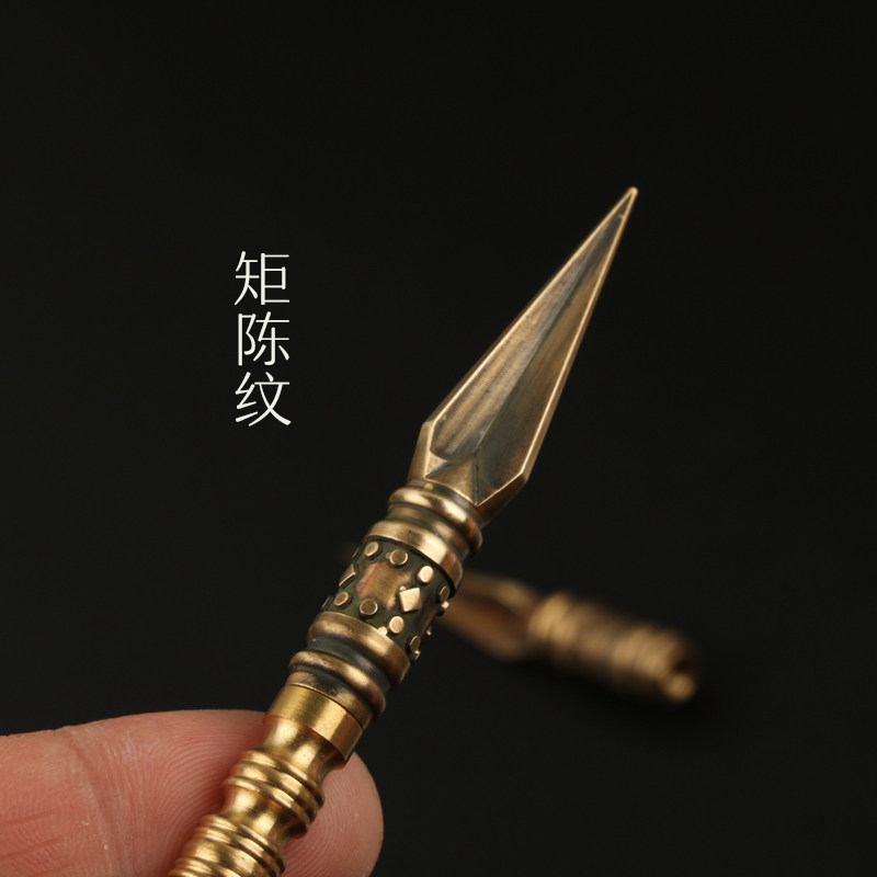 茶道茶剑降魔黄铜三菱精雕创意茶具手工收藏茶道