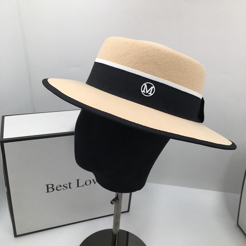春秋新品韩版气质羊毛呢卡其色礼帽英伦百搭女时尚名媛毡帽子潮搭