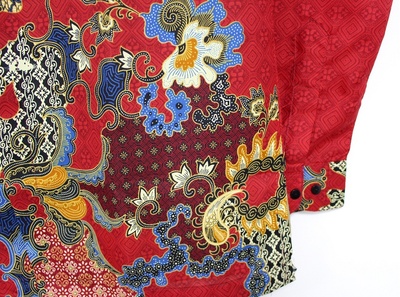 印尼服装服饰双层巴迪butik柔软纱笼布民族民族男装长袖衬衫