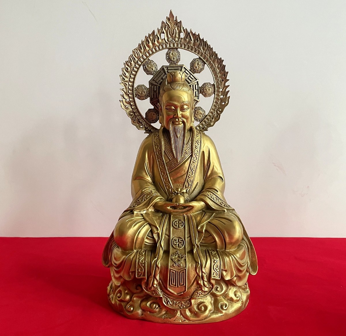 天尊纯铜三清神像佛像太上老君道德元宝灵宝摆件