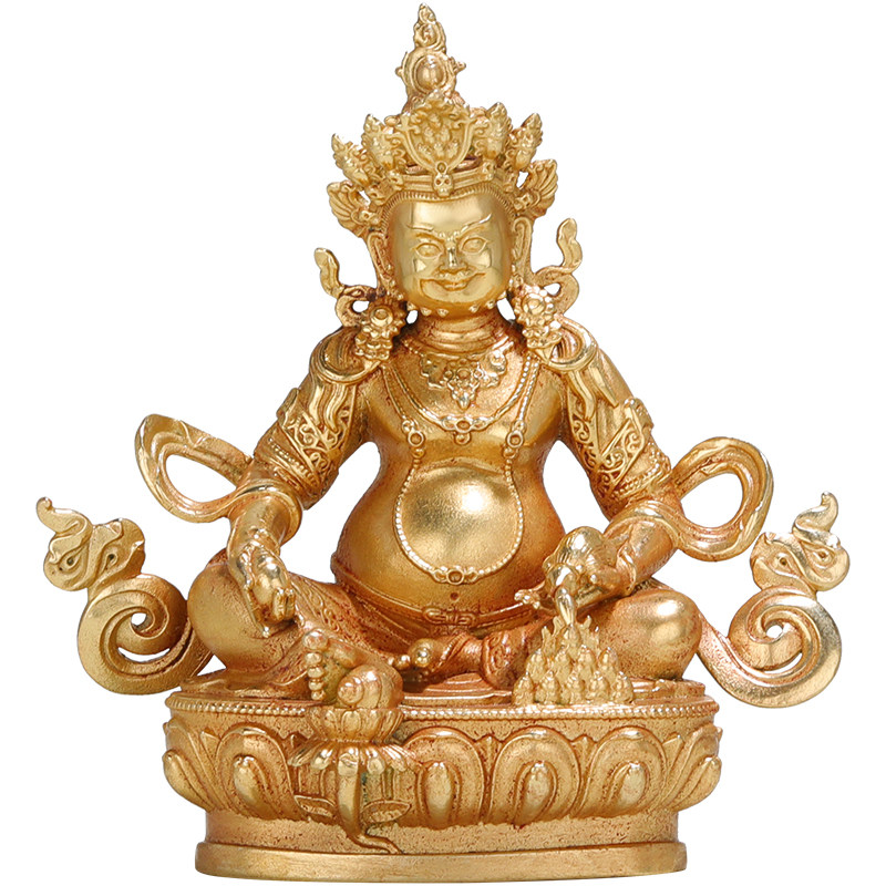 佛像黄财神金西财神爷供奉佛台密宗藏传精工全鎏摆件