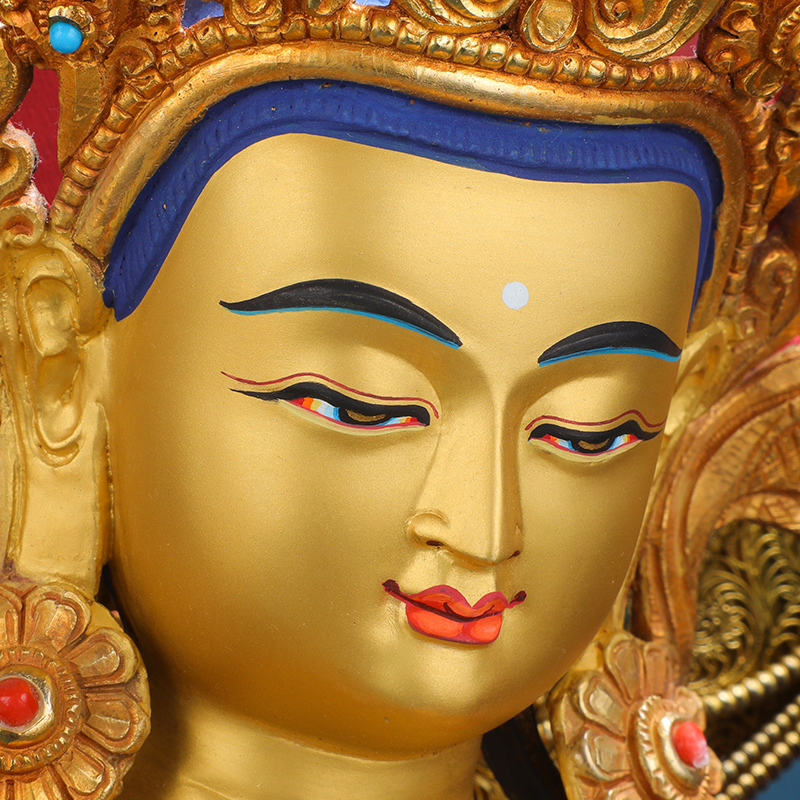 文殊藏传文殊师佛堂佛台密宗菩萨金藏传全鎏尼泊尔摆件