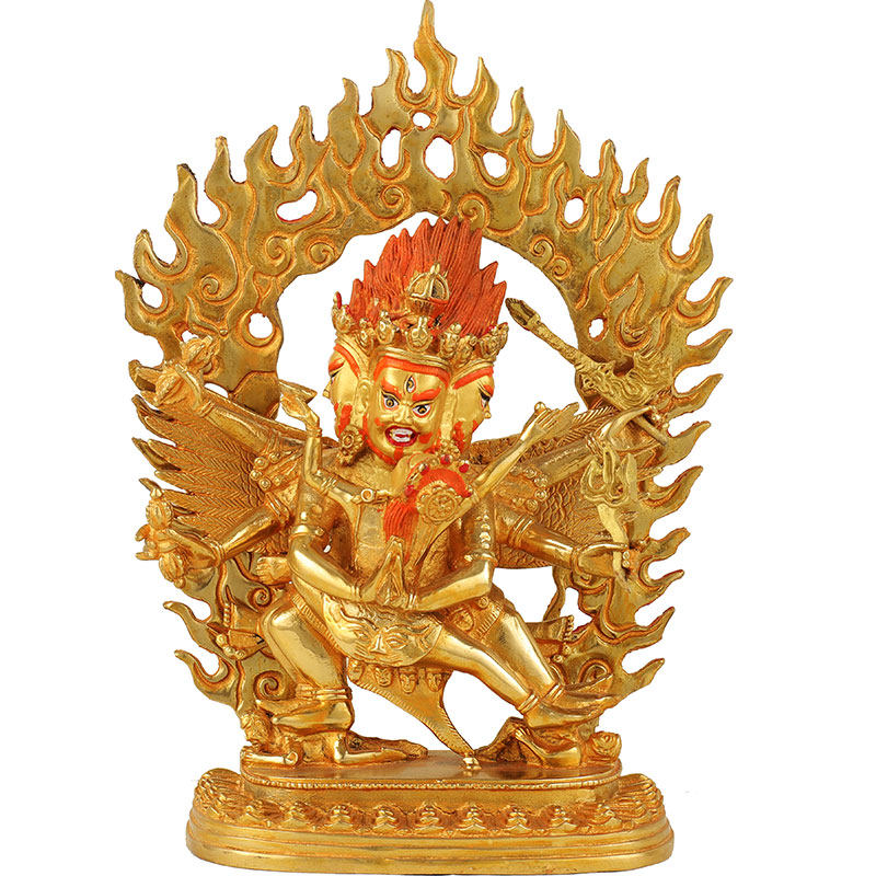 藏传佛教纯铜全鎏普巴金刚尼泊尔密宗护神佛像摆件摆件