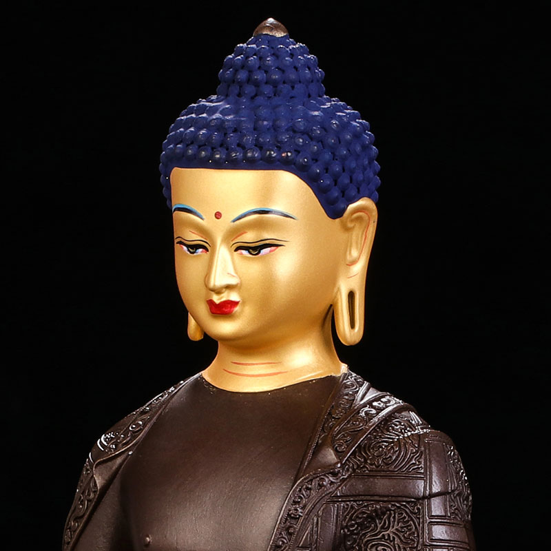 阿弥陀佛观自在王佛古色纯铜藏传结缘佛像居家供奉摆件
