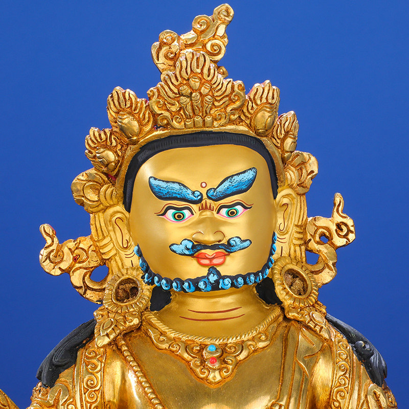 财神10寸黄财神尼泊尔神像佛台家用工艺密宗藏传摆件