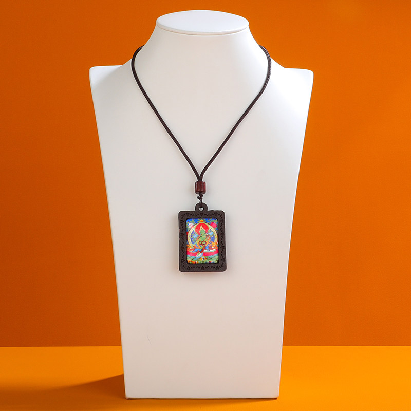 唐卡观音莲师项坠药师圆款菩萨文殊四臂佛牌项坠