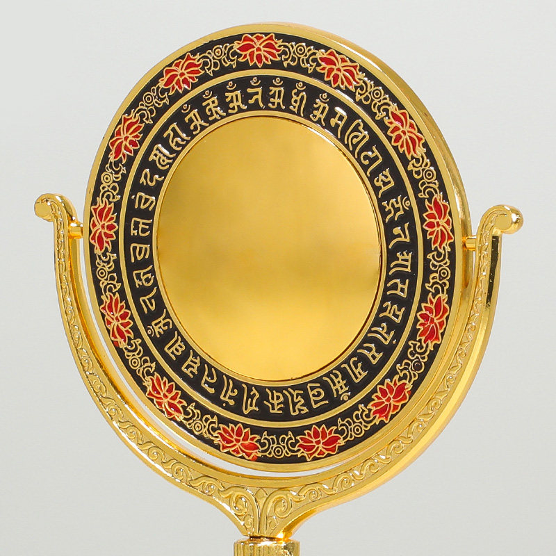 宝镜准提藏传密宗用品鎏金彩绘居家佛前摆件摆件