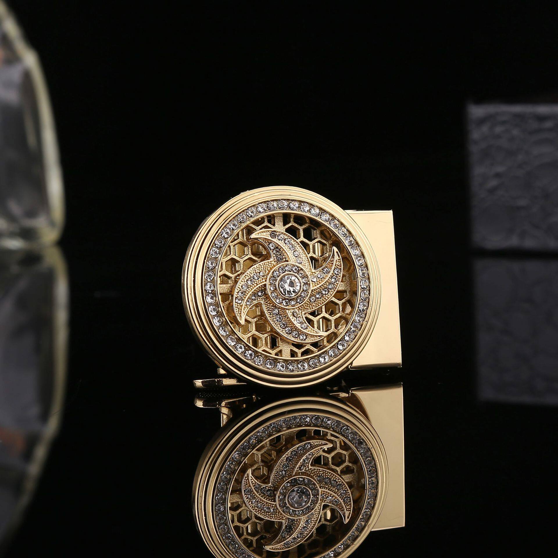 扣头时来运转皮带皮带扣单卖父亲节礼物爸爸水钻镶嵌腰带