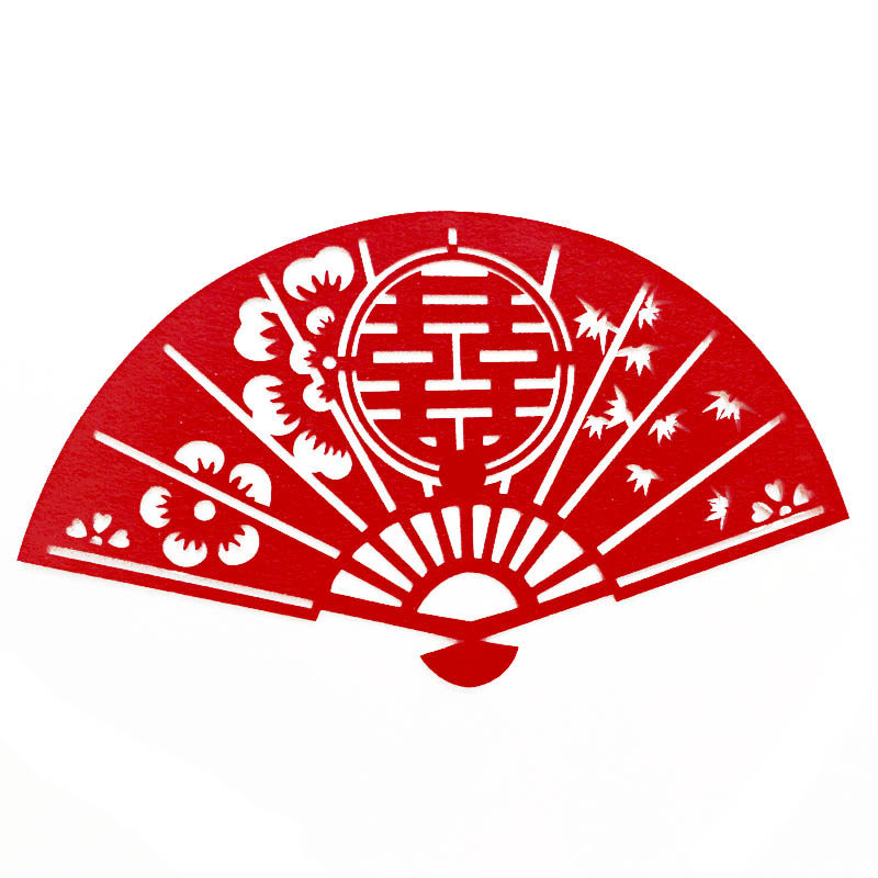 喜字大门佳印小筑剪纸贴纸扇子女方墙上喜字