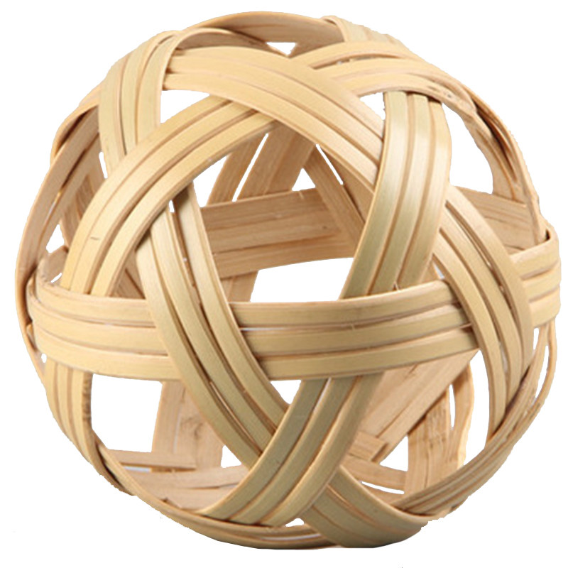 竹球新款创意环保手工竹编蹴鞠特色手工艺品怀旧竹编