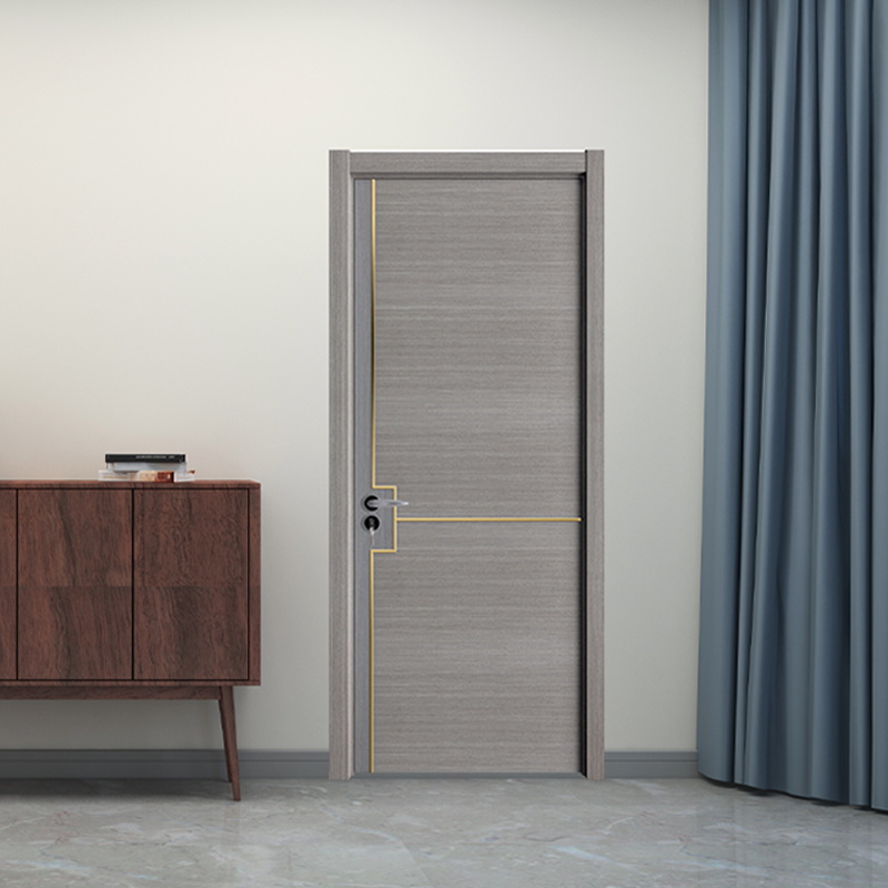 现代轻奢简约室内门卧室门套装门实木复合烤漆门房间门铝条定制
