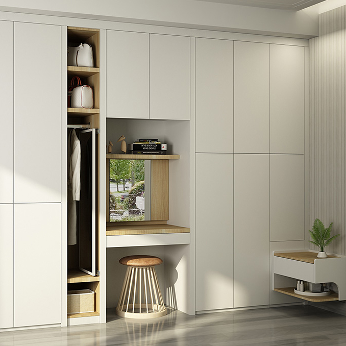 全屋定制现代简约整体衣柜平板移门走入迷你衣帽间组合柜定制走入式
