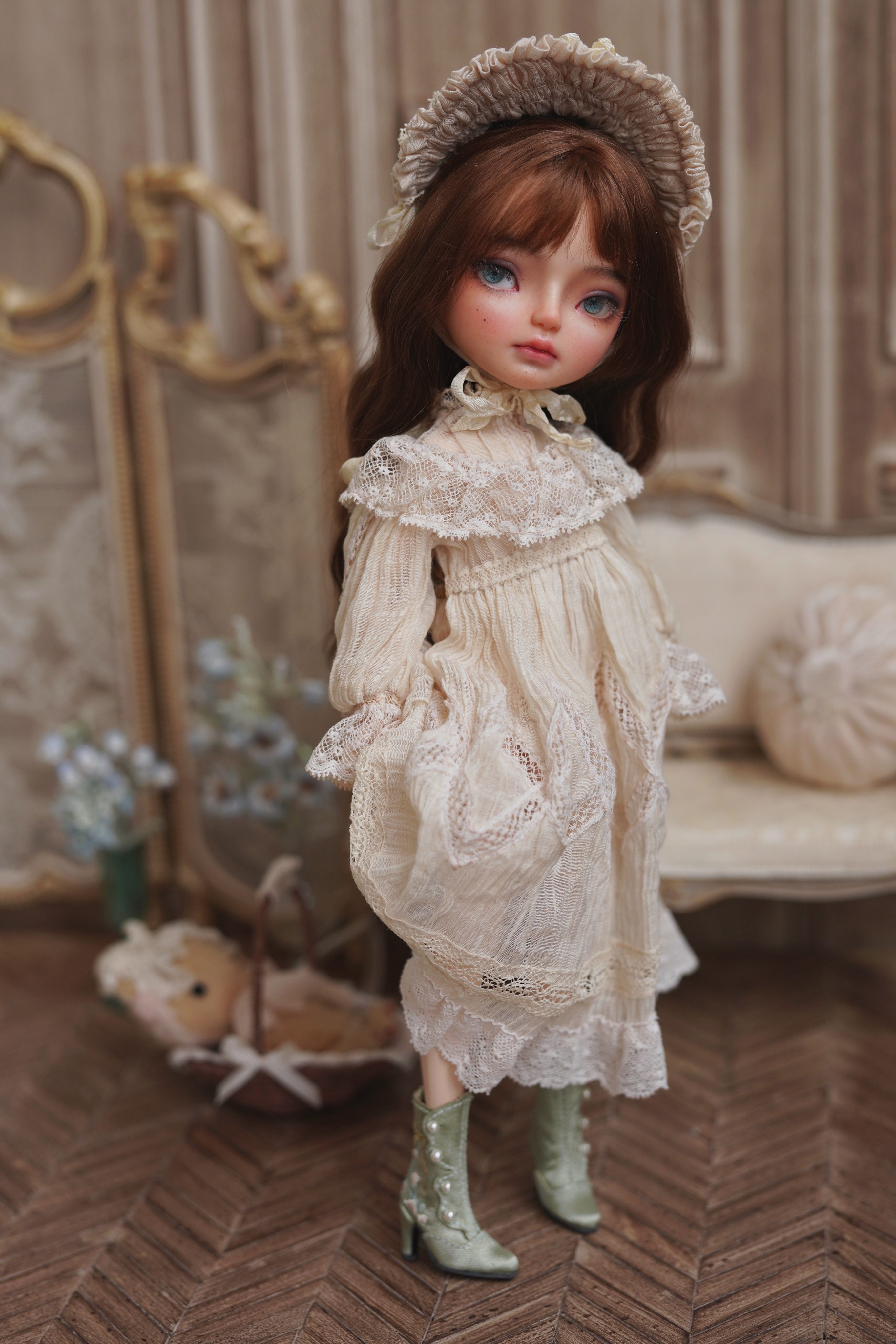 ft靴子刺绣daisy跟脚高跟脚新新ob24azone鞋子bjd娃娃