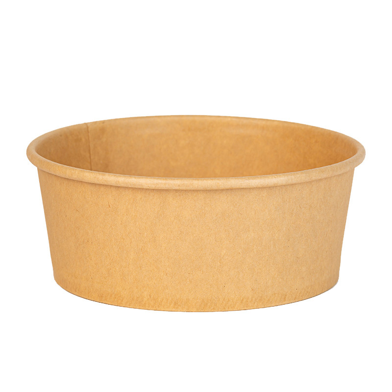 牛皮纸加厚一次性沙拉打包圆形纸盒外卖环保双色一次性餐盒