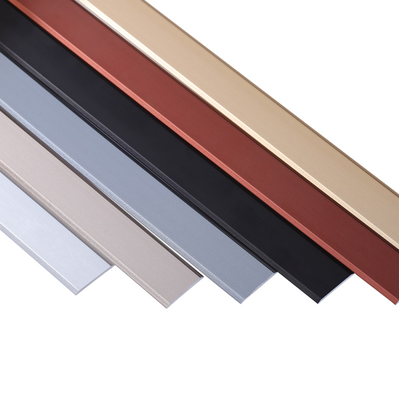铝合金线条u型槽包边条吊顶收边条金属黑钛金不锈钢装饰条免开槽t