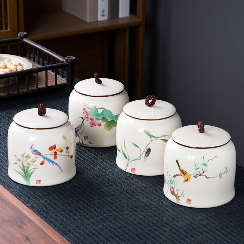 中逸精品高档陶瓷茶叶罐密封储存罐空罐红茶普洱茶叶罐