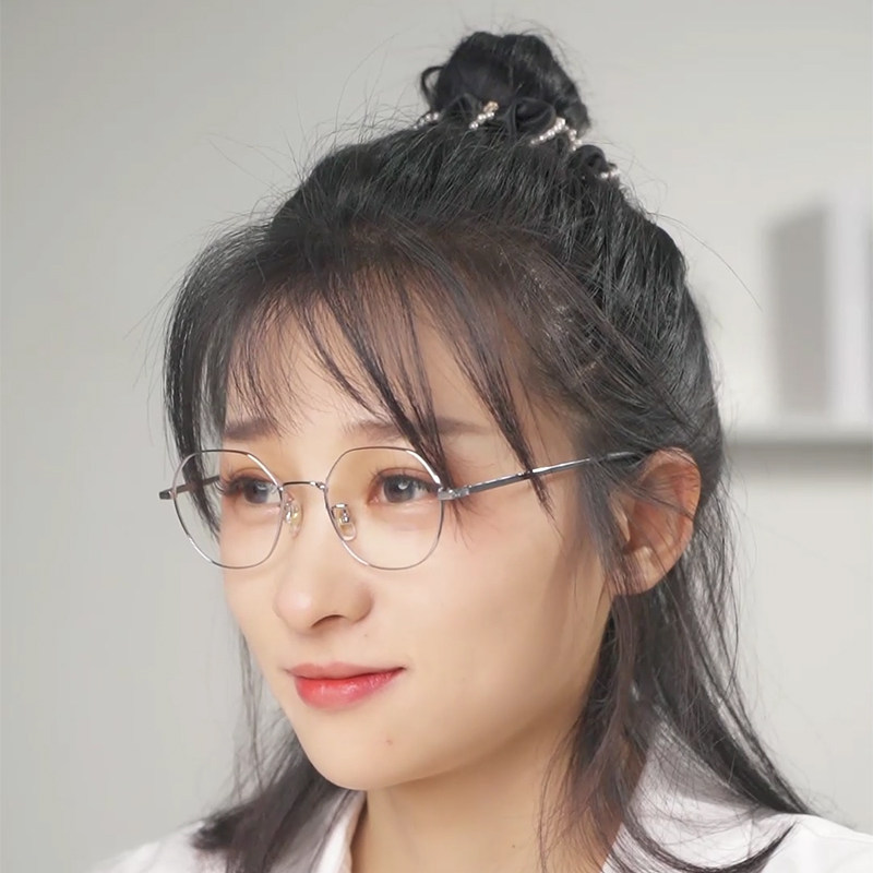 高度近视眼镜框女可配有度数超轻轻薄钛合金黑色定制成品光学镜