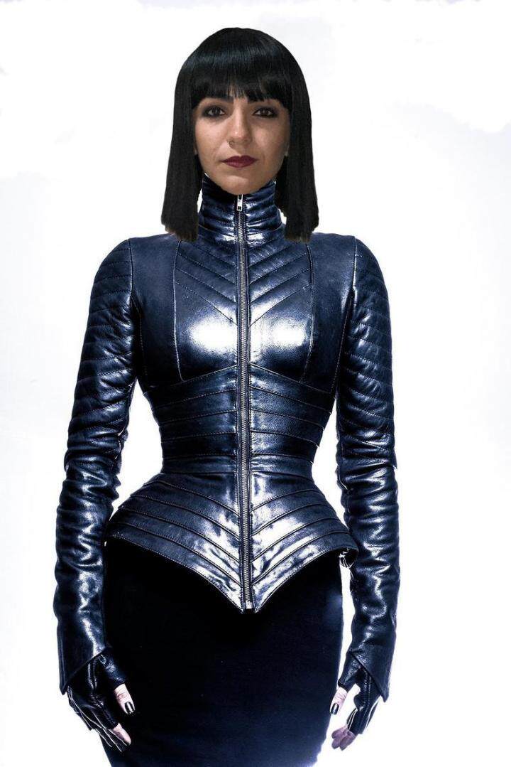 印度代购leathery手作复古个性女式修身系带真皮皮衣