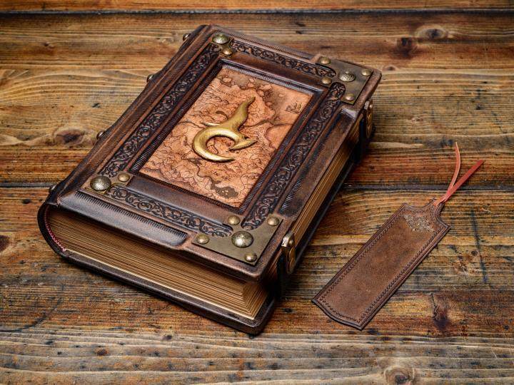 海外代购gamer手作中世纪意大利真皮浮雕羊皮纸笔记本笔记本