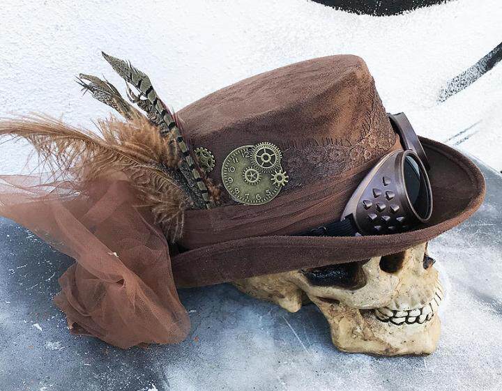 feather美国代购手作蒸汽朋克羽毛护目镜聚会装饰帽子