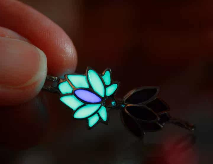 加拿大代购lotus手作复古精致个性莲花花朵小盒子项链