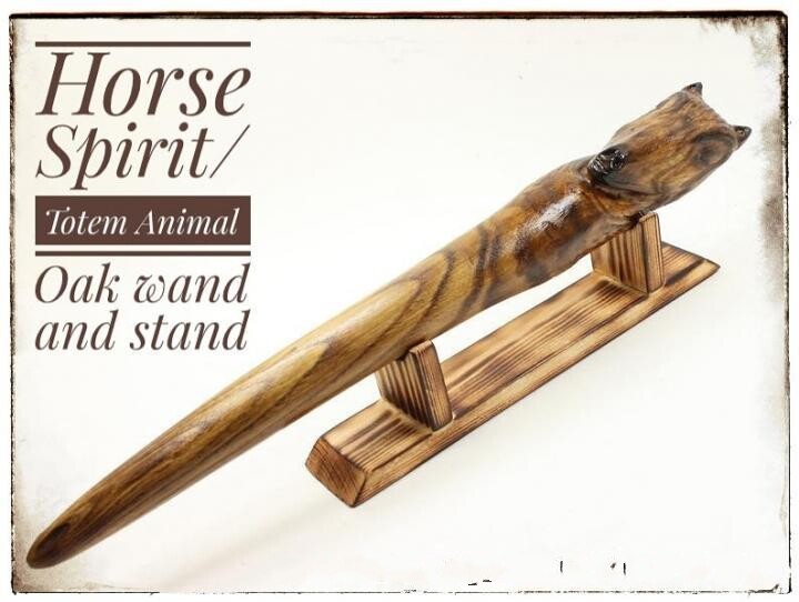 英国支架魔杖橡木图腾精神代购马精神动物雕刻cosplay配件