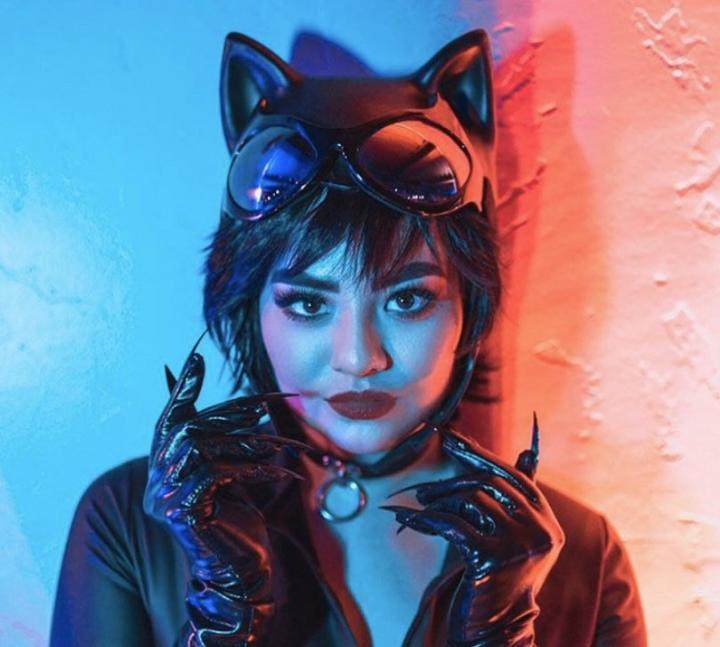 美国代购catwomanr手作露脸猫女启发面具风帽眼镜cosplay配件