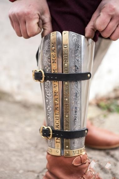 armor乌克兰代购手作复古中世纪不锈钢铠甲护腿cosplaycosplay配件