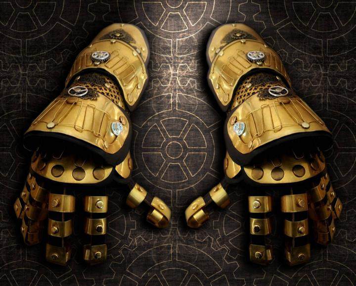 意大利代购gauntlet手作蒸汽朋克一对可拆手指护手其它