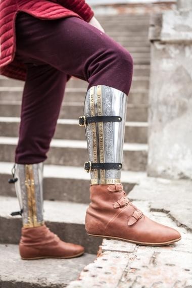 armor乌克兰代购手作复古中世纪不锈钢铠甲护腿cosplaycosplay配件