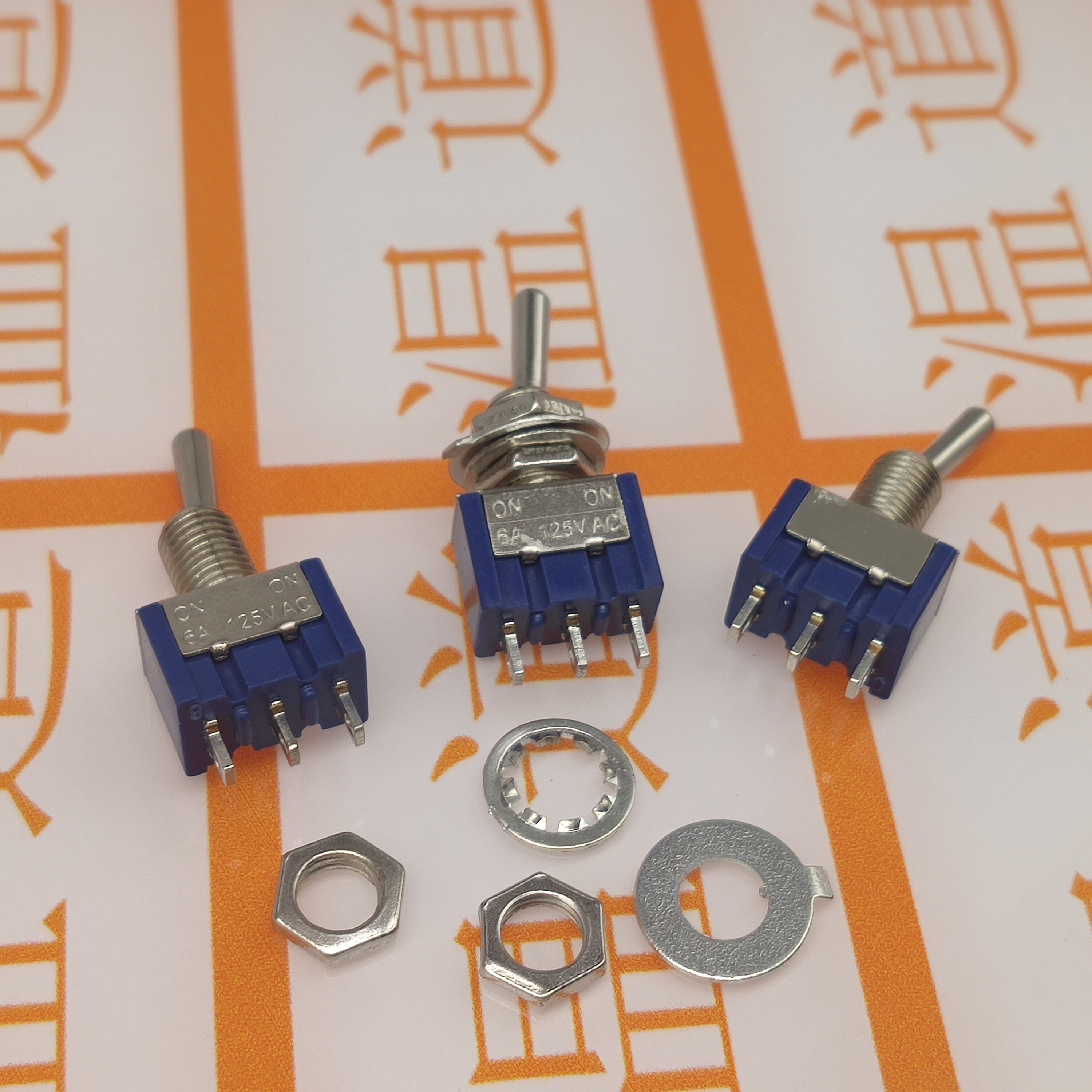 开关mts-1023脚2档6mm三脚二档扭子摇臂拨动开关