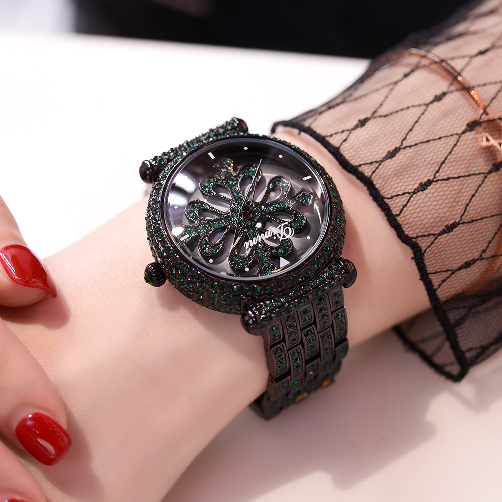 2019蒂米妮手表女士个性大表盘yj时来运转女表防水紫色石英表卡凡