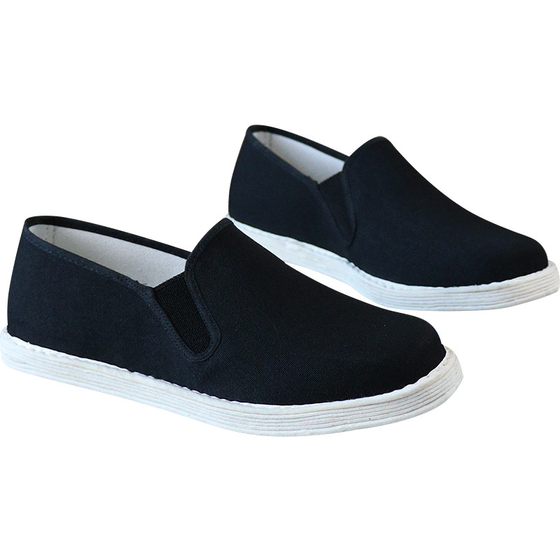 纯布鞋子春秋单鞋手工千层中老年男鞋开车工作布鞋