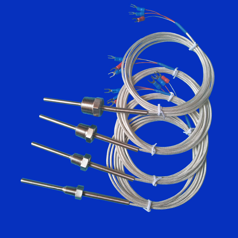 pt100热电偶温度传感器防油水耐酸碱腐蚀铁氟龙感热电偶