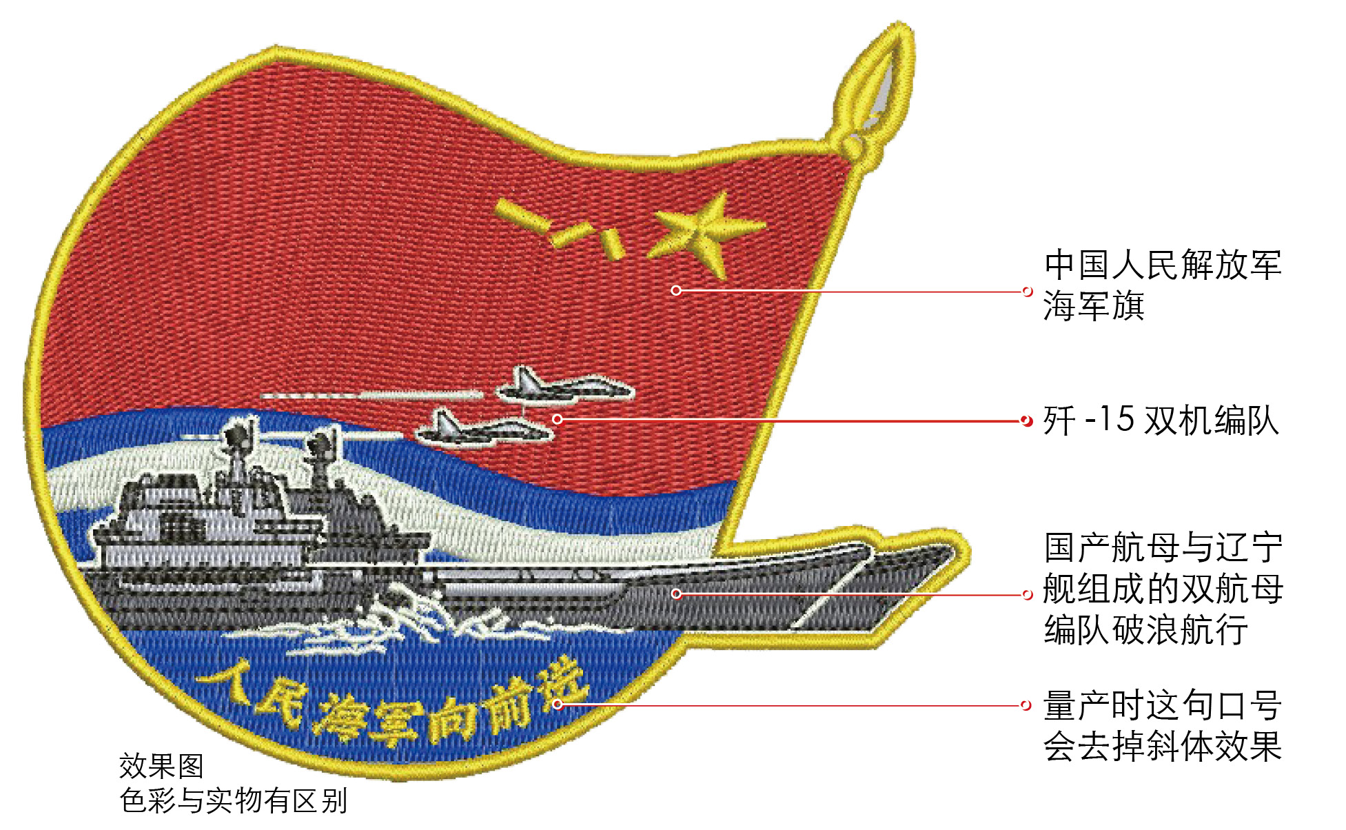 现货边境计划firefly 原创中国双航母刺绣魔术贴包邮热卖