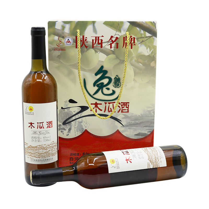 陕西安康特产白河木瓜逸牌6度730ml6瓶果味果酒