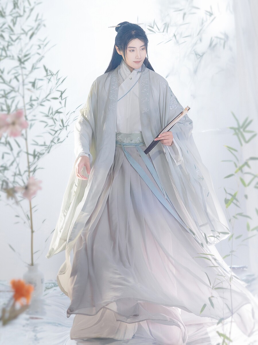 风雅司制原创设计竹里馆宋制男制交领大袖衫汉服