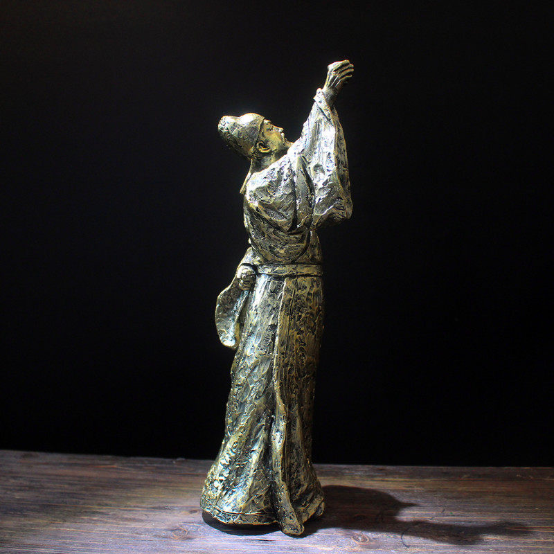 创意李白雕像古代人物中式雕塑仿铜工艺品家居书房桌面工艺品摆件