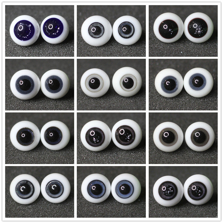 bjd眼珠仿真日常蓝日浅灰烟灰10mm玻璃娃娃bjd娃娃