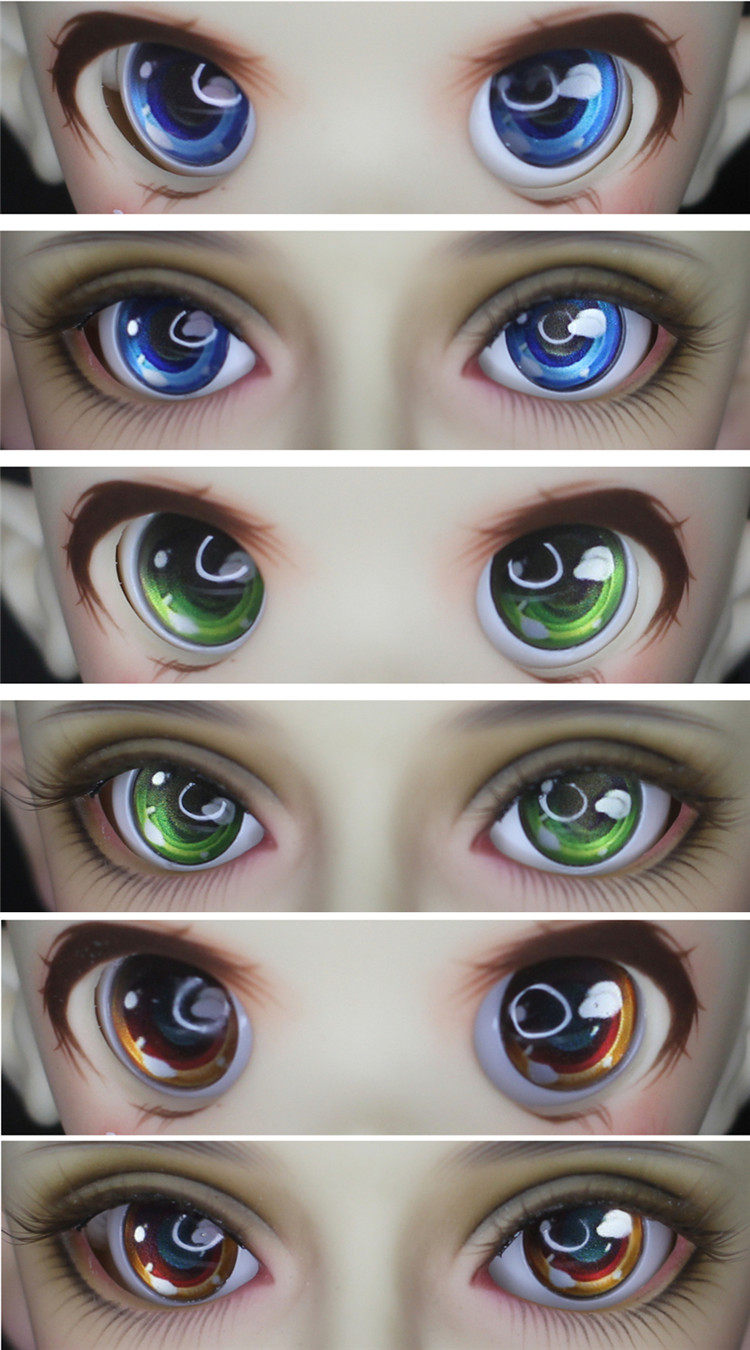 bjd娃娃2630mm眼睛1214mm黄绿色蓝紫橘橙海蓝元气bjd娃娃