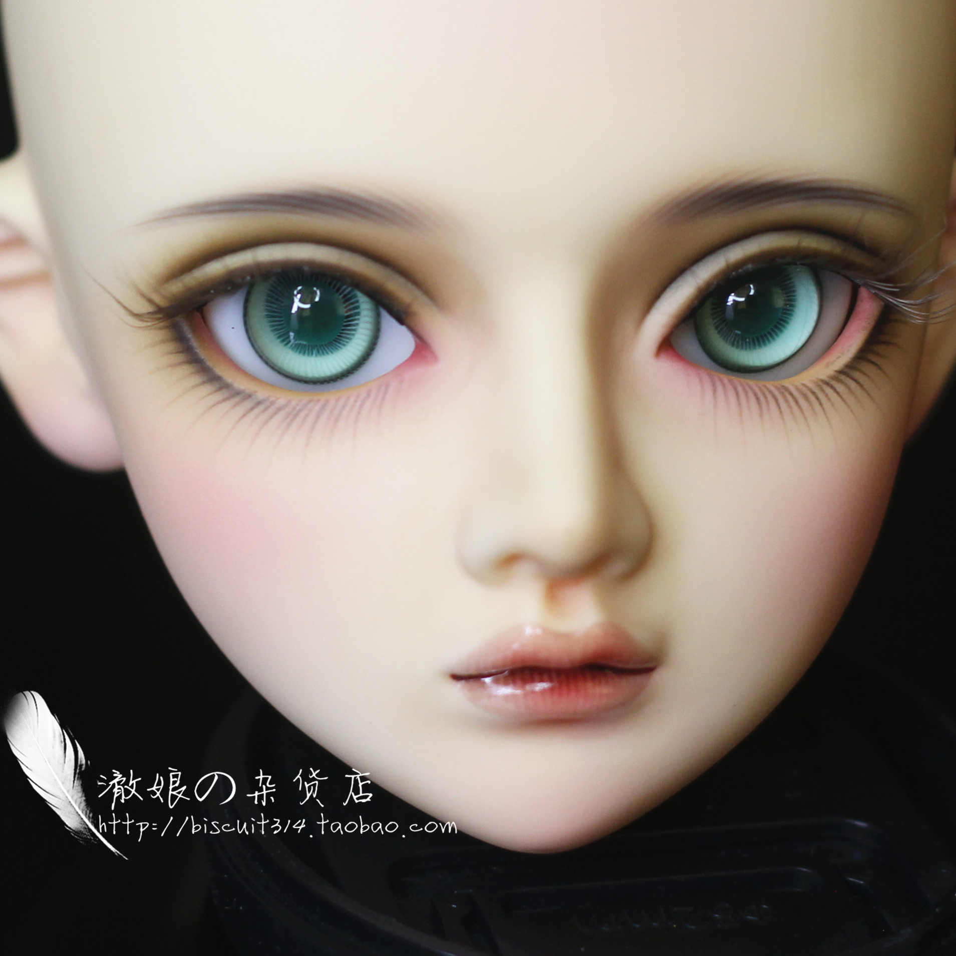 bjd娃娃眼睛1416mm彩瞳花纹纹路玻璃眼珠青绿色bjd娃娃