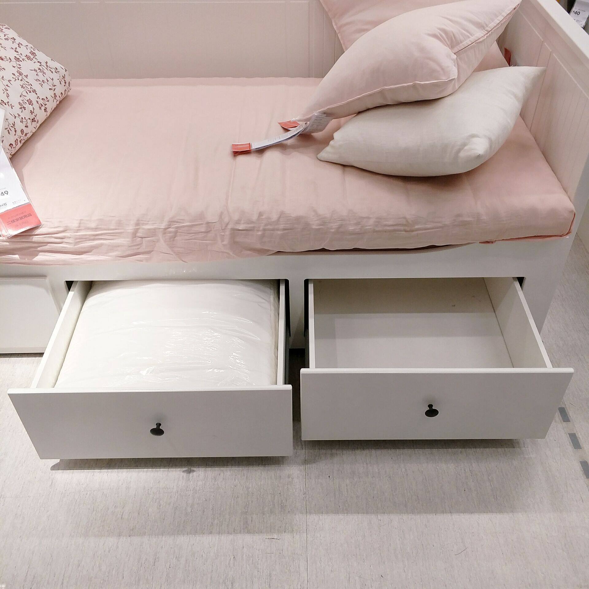 宜家国内代购汉尼斯坐卧两用框架抽屉沙发伸缩实木床