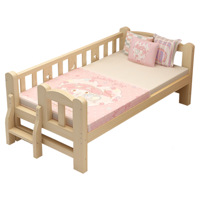 实木儿童床男孩单人床女孩公主床边床加宽小床带护栏婴儿拼接大床