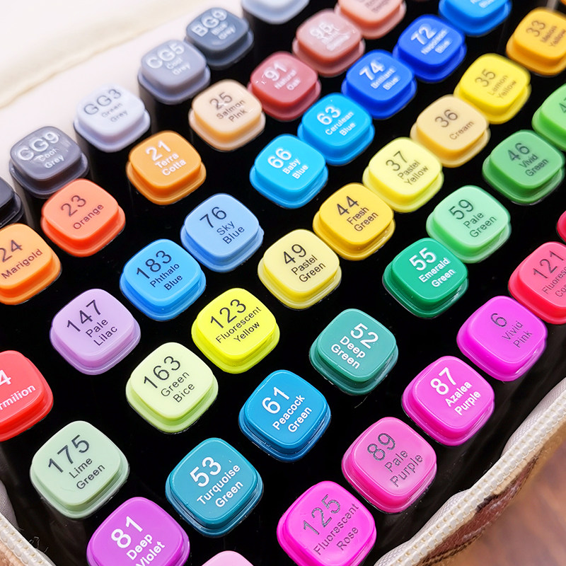 touchmark马克笔套装学生彩色双头油性3040色动漫60色80色带底座