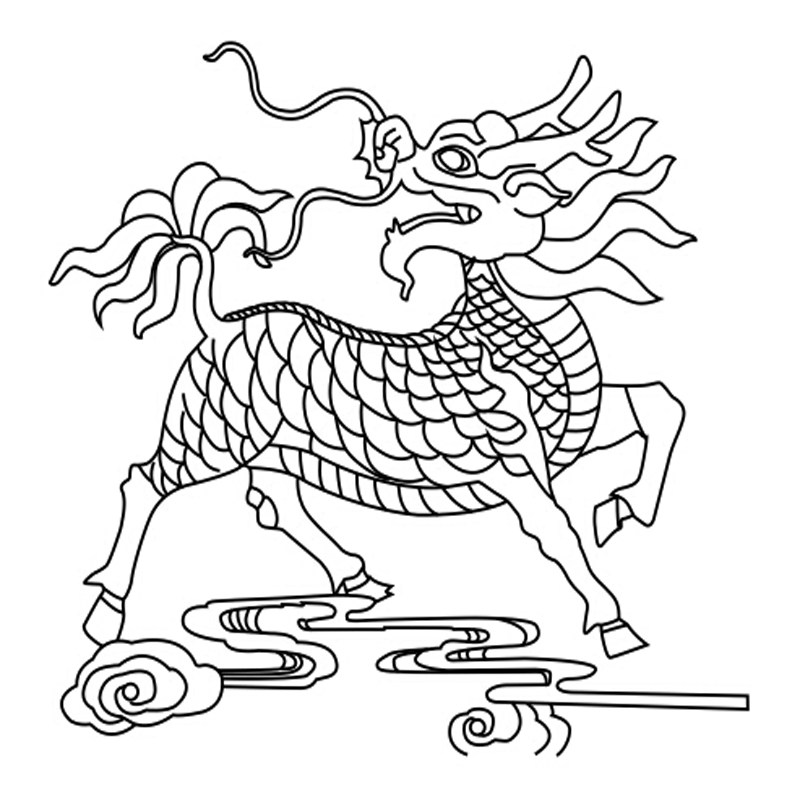 线条麒麟矢量图图文激光雕刻雕线新款22101ezcad设计绘图设计素材