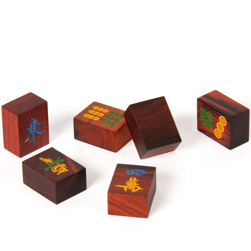 红木制工艺品摆件大红酸枝紫檀木质麻将牌木雕刻创意乔迁之喜礼